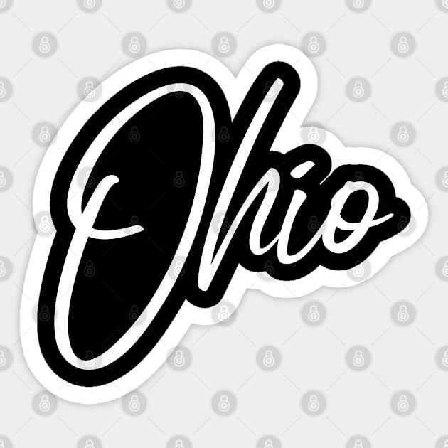 'Ohio' white flowing handwritten text Sticker by keeplooping